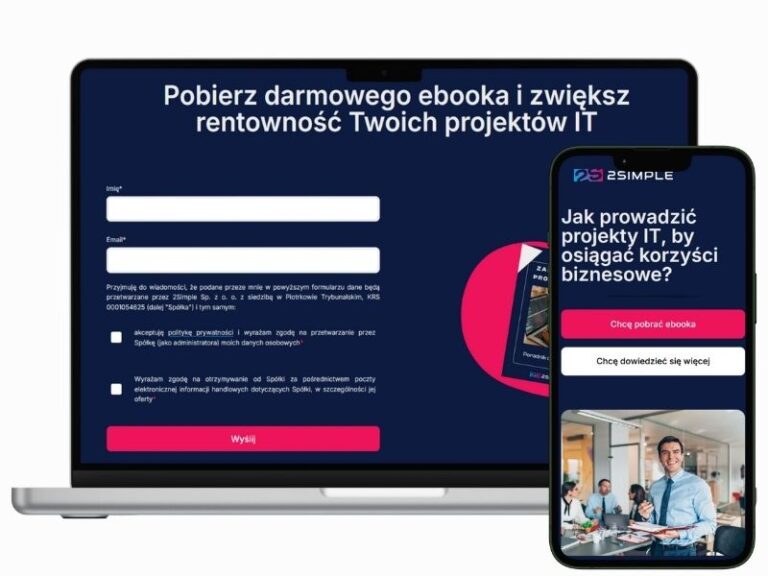 Landing page z e-bookiem do pobrania dostarczony przez Dobre Strony