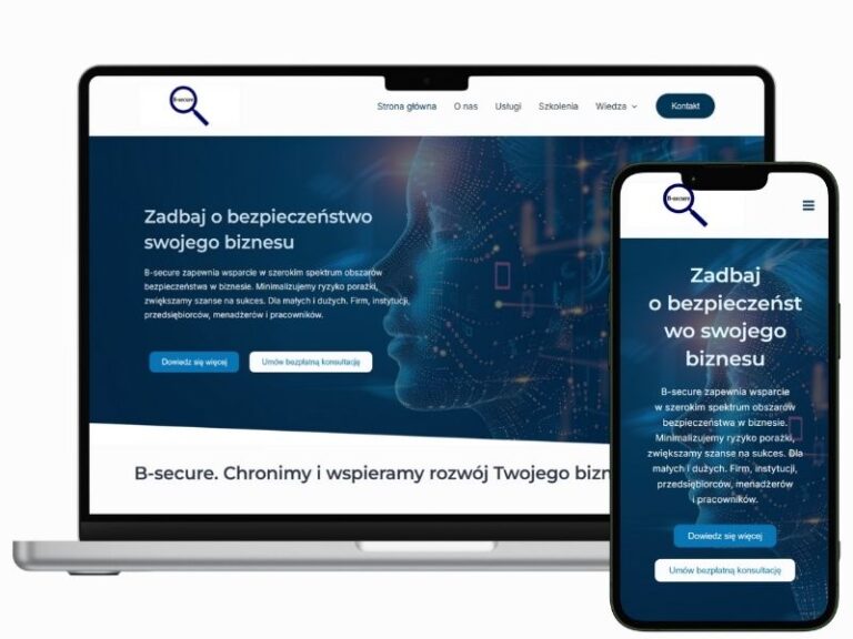 Strona internetowa firmy B-secure dostarczona przez Dobre Strony